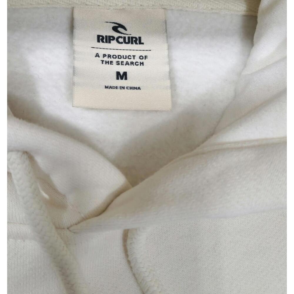 Rip Curl Surfing Company Sz M Bone White Pullover Hoodie EUC Puffy Type Logo #10 - Picture 5 of 6